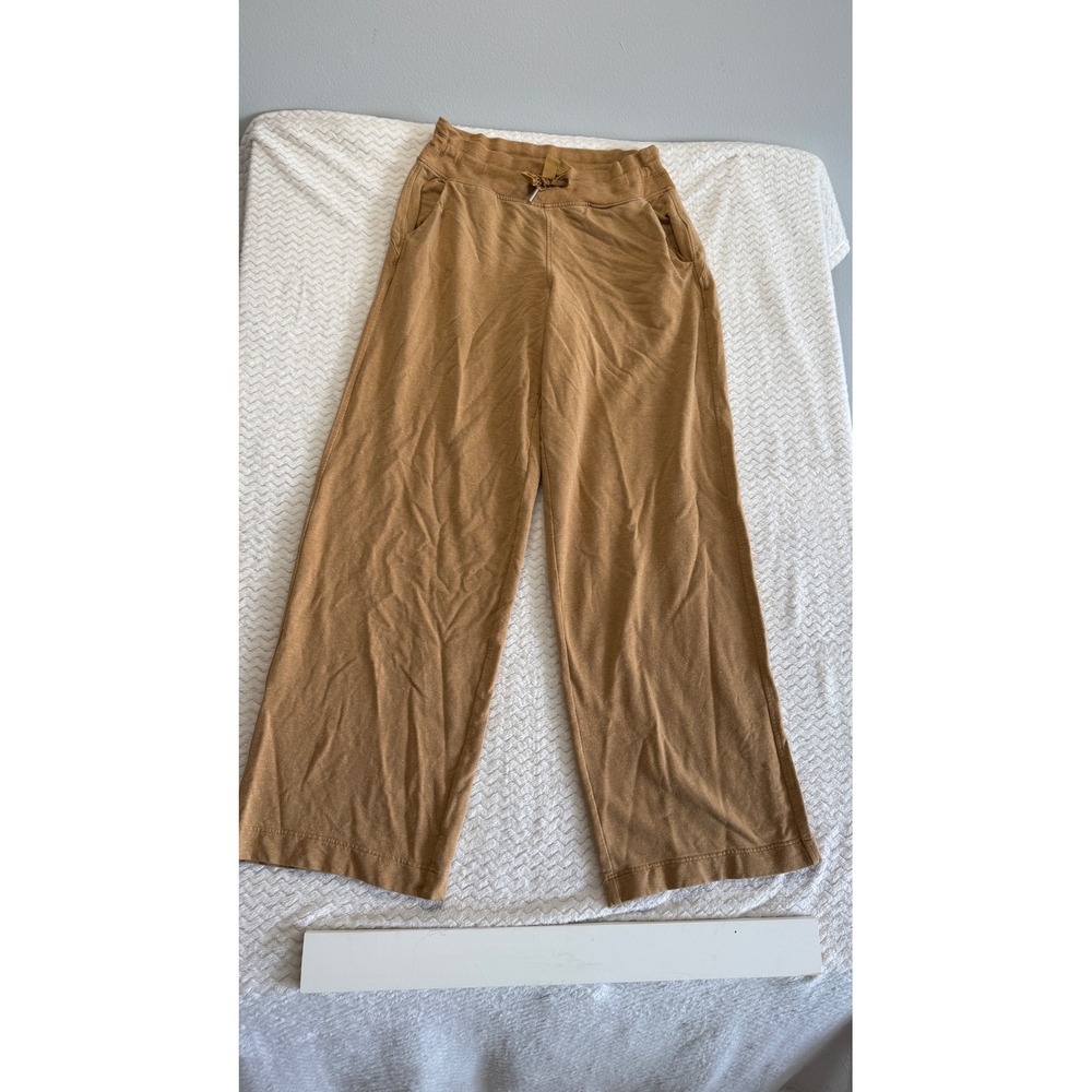 Athleta Balance Pant Wide Leg Camel Brown Drawstring Lounge Pants MT Tall